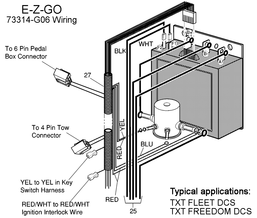 EZGO TXT DCS Controller 73314-G06 / 1206SX-4301 Wiring Diagram