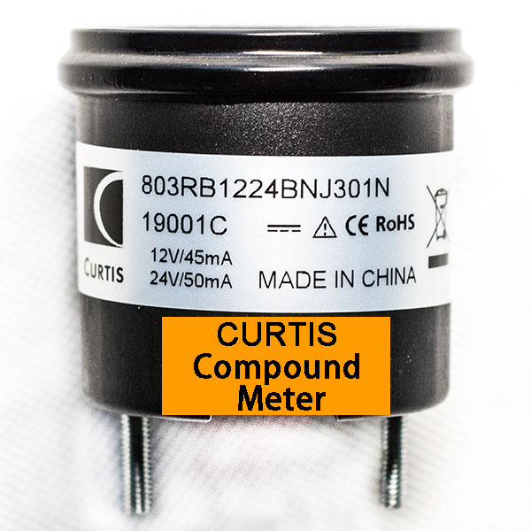 12V / 24V CURTIS 803 Series Compound Gauge of Battery Charge Meter and Hour Meter, 803RB1224BNJ301N