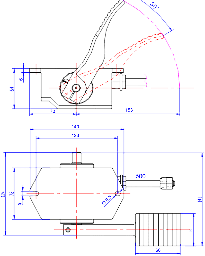0-5K Throttle EFP-001 Dimension Diagram