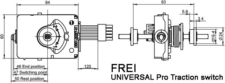 FREI Universal Pro Traction Switch Dimensions, model 3203-30630-A0, Upgraded Version of 3105F00136-00 - https://www.noco-evco.com/
