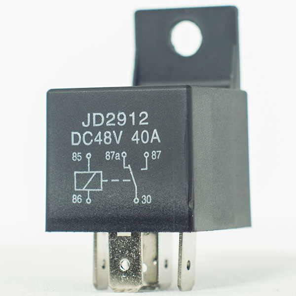 Bosch type automotive DC relay JD2912, with installation bracket