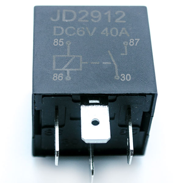 6V 40A Bosch Type DC Relay JD2912, With Metal Bracket, SPST, 1A Wiring Type SPST