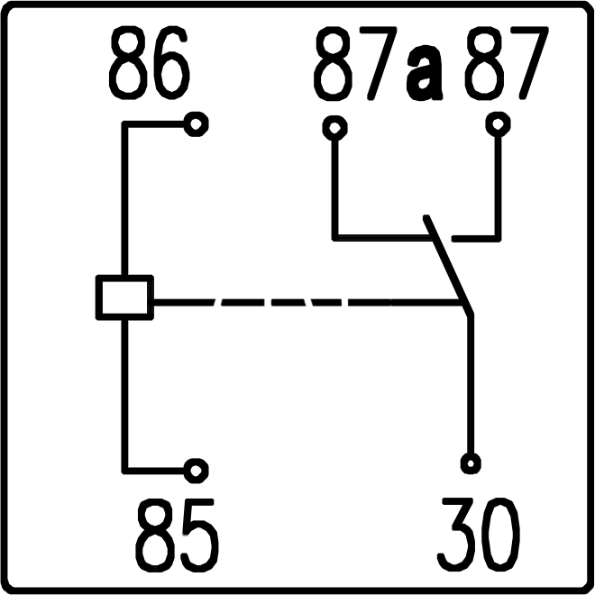 Wiring Diagram, 12V And 24V Automotive DC Relay, 80A SPDT 5-Pin DC Relay, One Normal Open and One Normal Close
