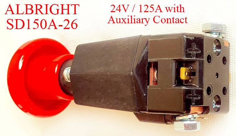 Abright SD150A-26 Emergency Disconnect Switch, 24V 125A, With Auxiliary Contact