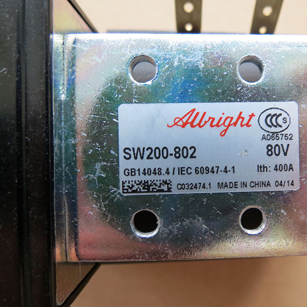 Albright SPST Normal Open DC Solenoid SW200-802, Forklift 80V 400A lifting pump contactor