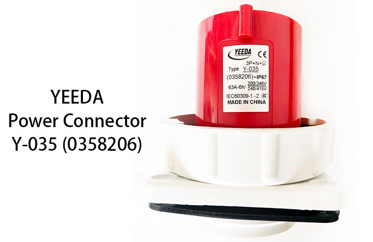 YEEDA 63A 5-Pin Industrial Power Connector Y-035, 0358206, compatible with 0356206