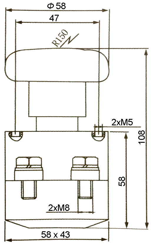 ZDK31-250 DC Power Disconnector Outline Dimensions